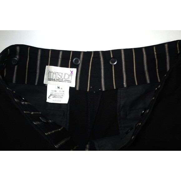 VTG Matsuda Japan Nicole Black Men's Wool Silk High Waist Pants Pleats 32 x 43 M - Picture 13 of 15
